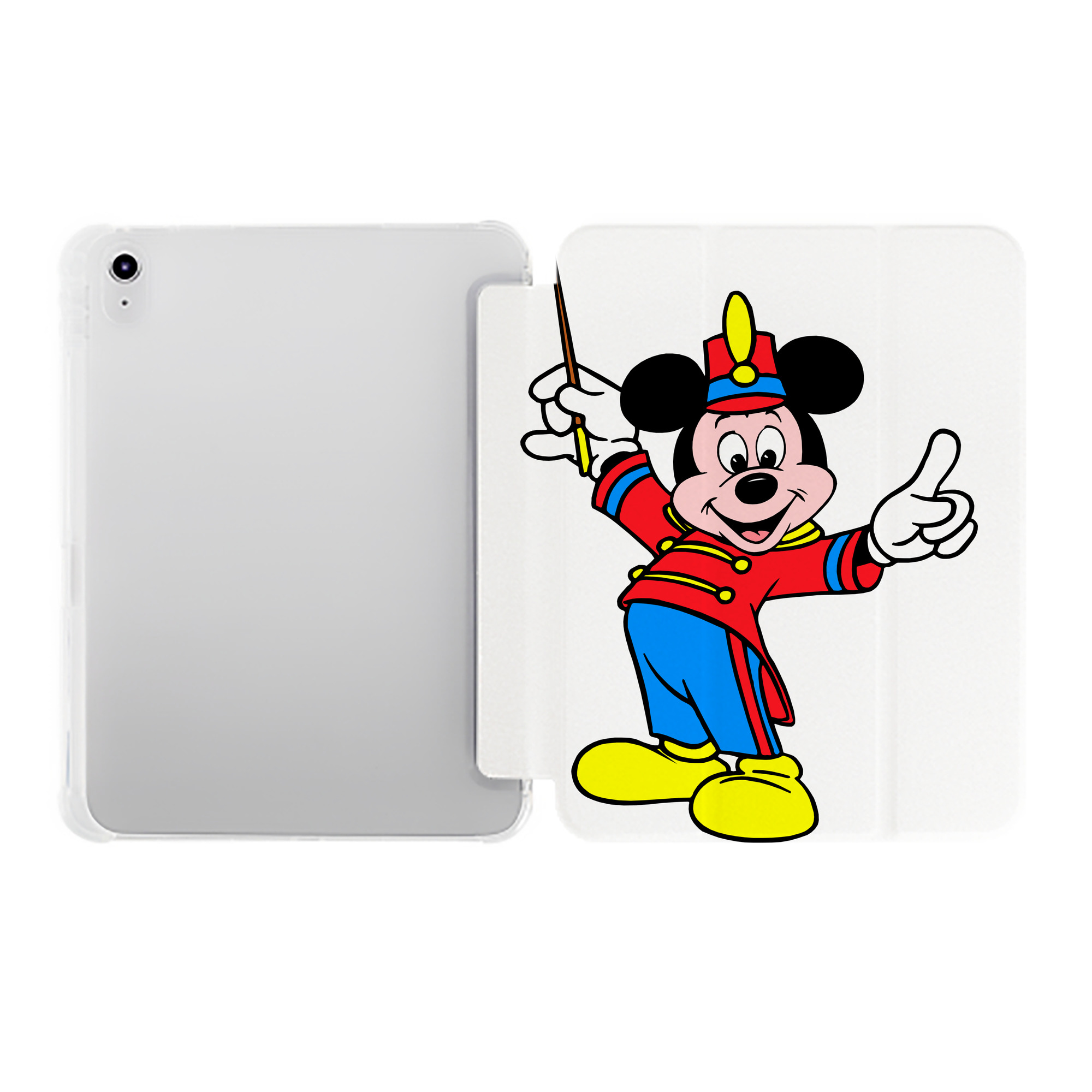 （画像用） ミッキーマウス Mickey Mouse IPad ケース ペン収納付き 三つ折りスタンド PUレザー×シリコン 対応機種9.5/10.5/10.9インチ